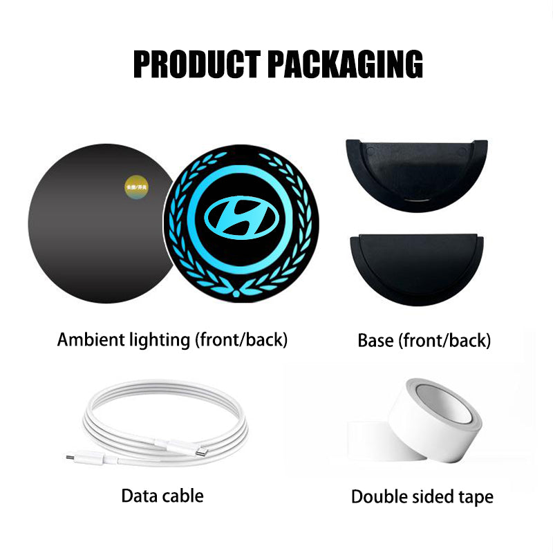 Logo LED rechargeable pour voiture - Effet néon